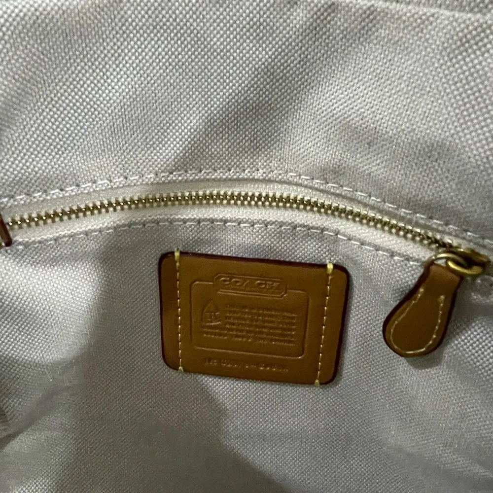 Coach Brown Signature Canvas Buckle Shoulder Bag
